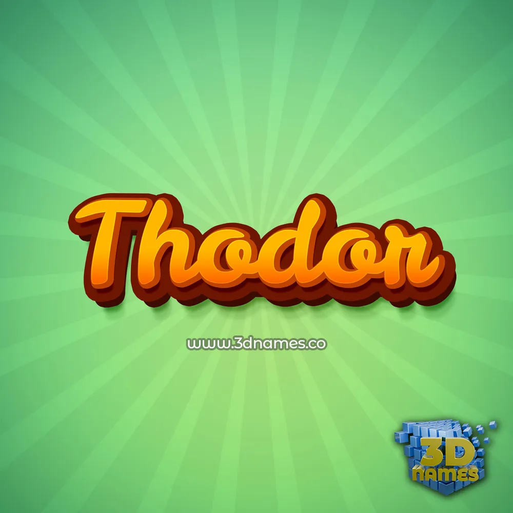 thodor in Green Rays style - 3D name wallpaper