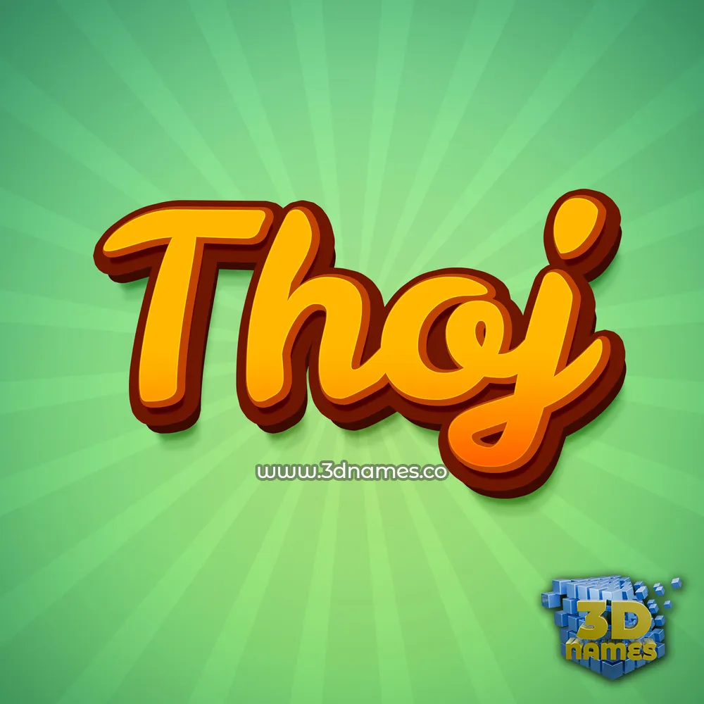 thoj in Green Rays style - 3D name wallpaper