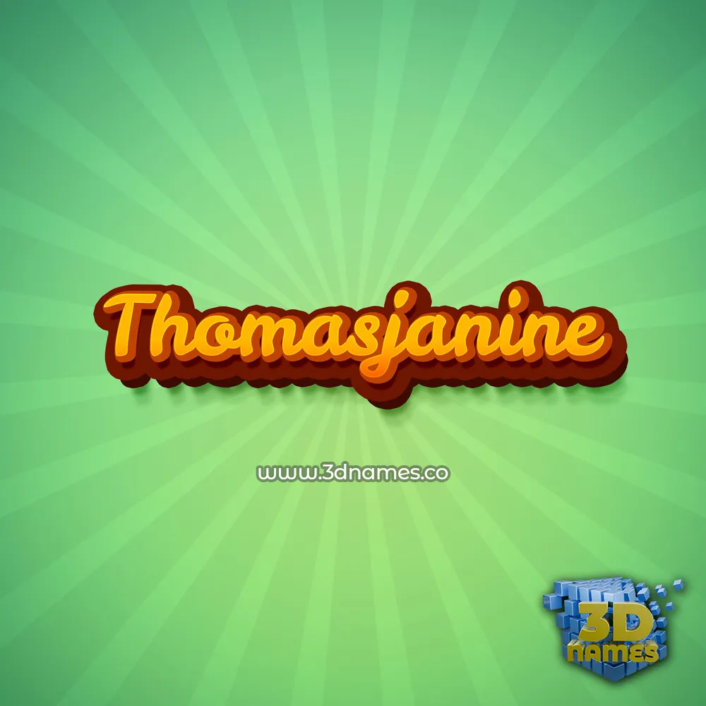 thomasjanine in Green Rays style - 3D name wallpaper