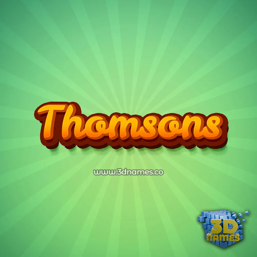 thomsons in Green Rays style - 3D name wallpaper
