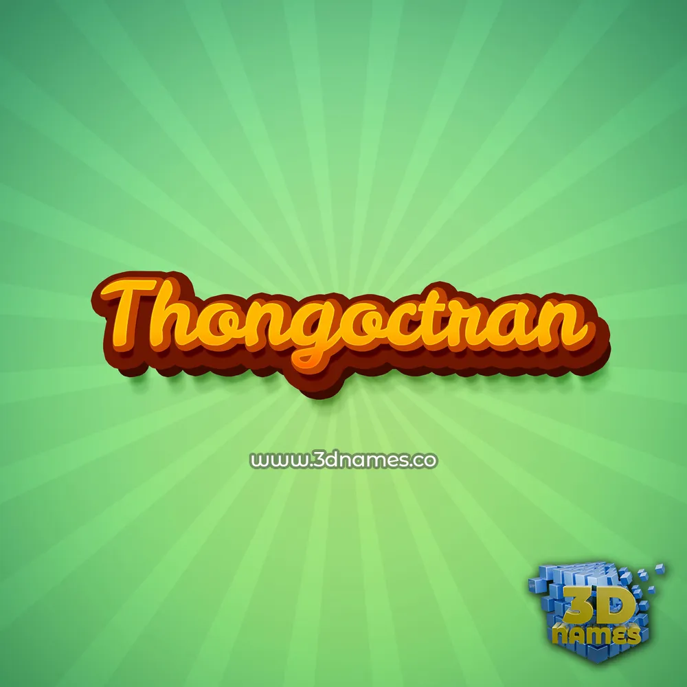 thongoctran in Green Rays style - 3D name wallpaper