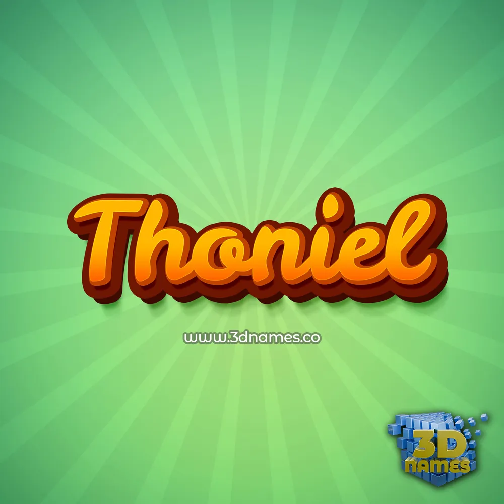 thoniel in Green Rays style - 3D name wallpaper