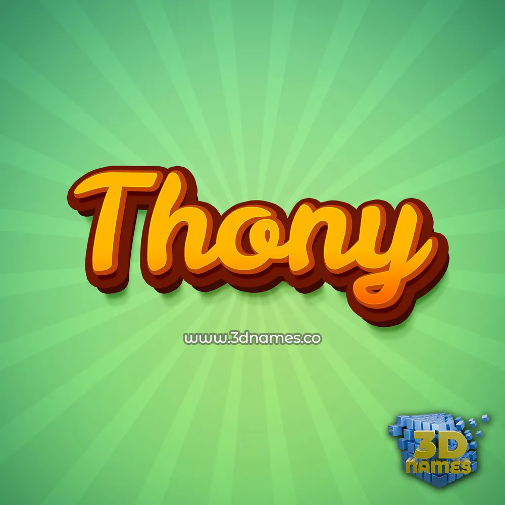thony in Green Rays style - 3D name wallpaper