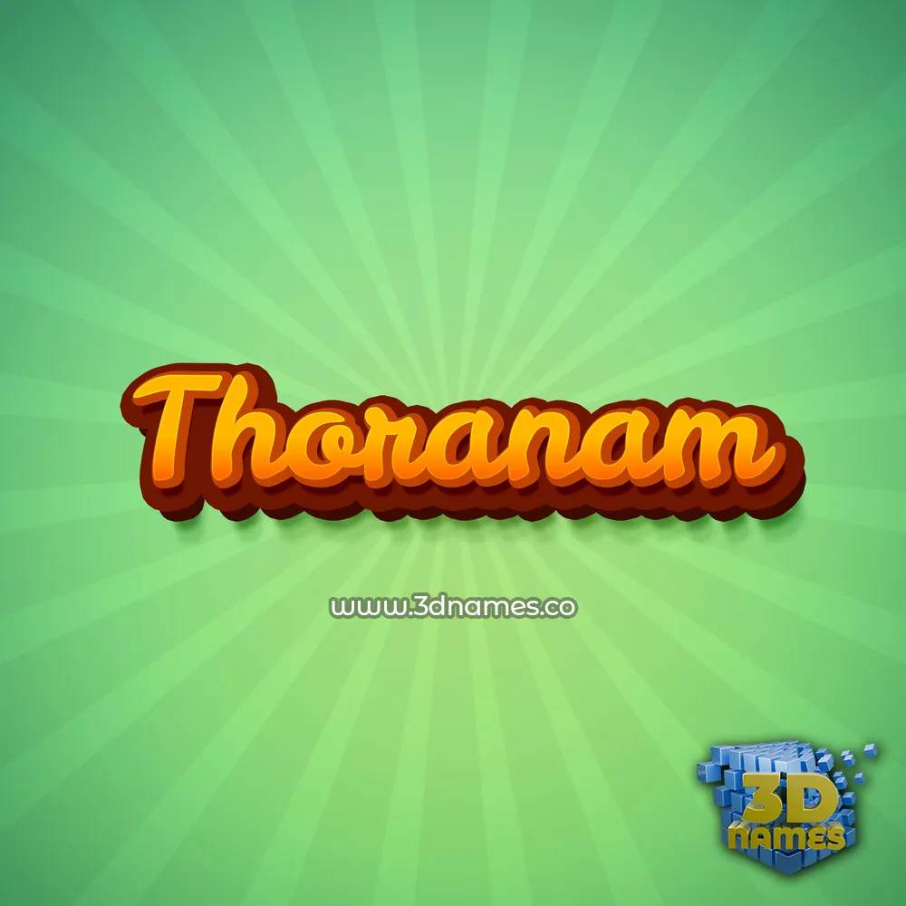 thoranam in Green Rays style - 3D name wallpaper