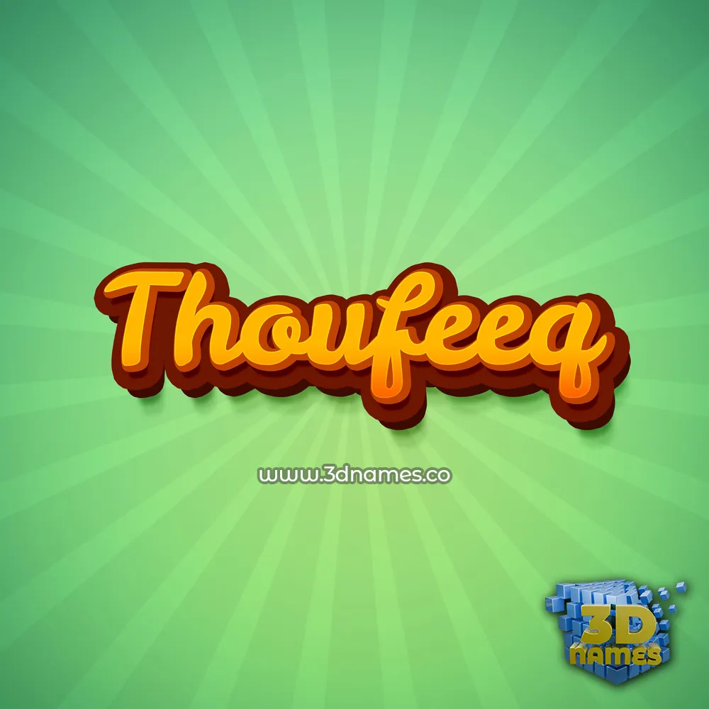 thoufeeq in Green Rays style - 3D name wallpaper