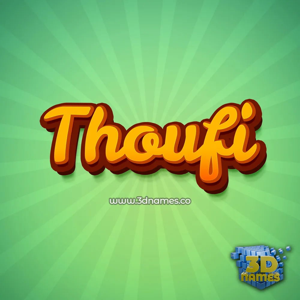 thoufi in Green Rays style - 3D name wallpaper