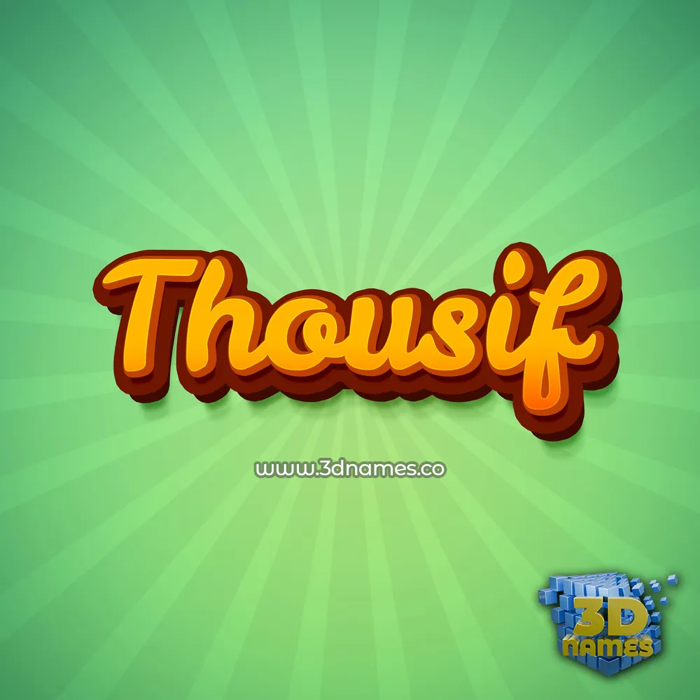 thousif in Green Rays style - 3D name wallpaper