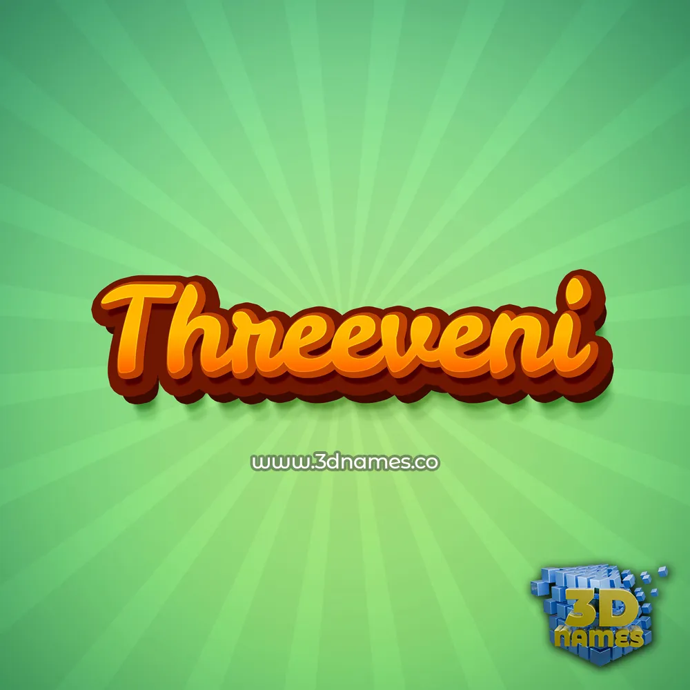 threeveni in Green Rays style - 3D name wallpaper