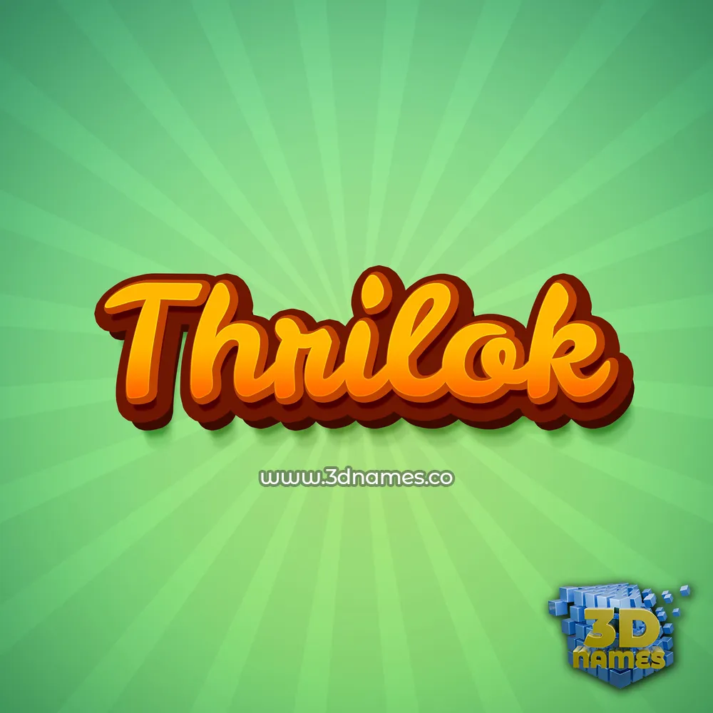 thrilok in Green Rays style - 3D name wallpaper