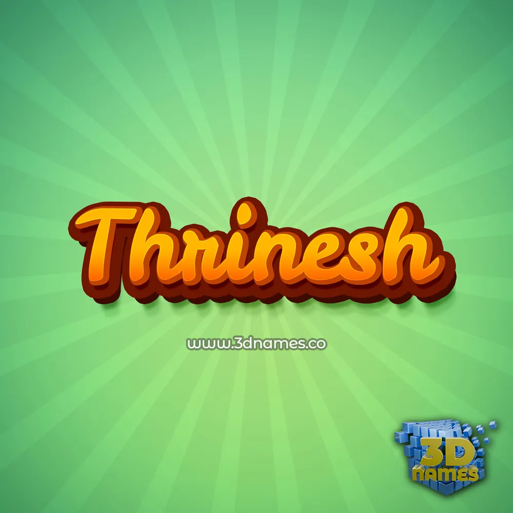 thrinesh in Green Rays style - 3D name wallpaper
