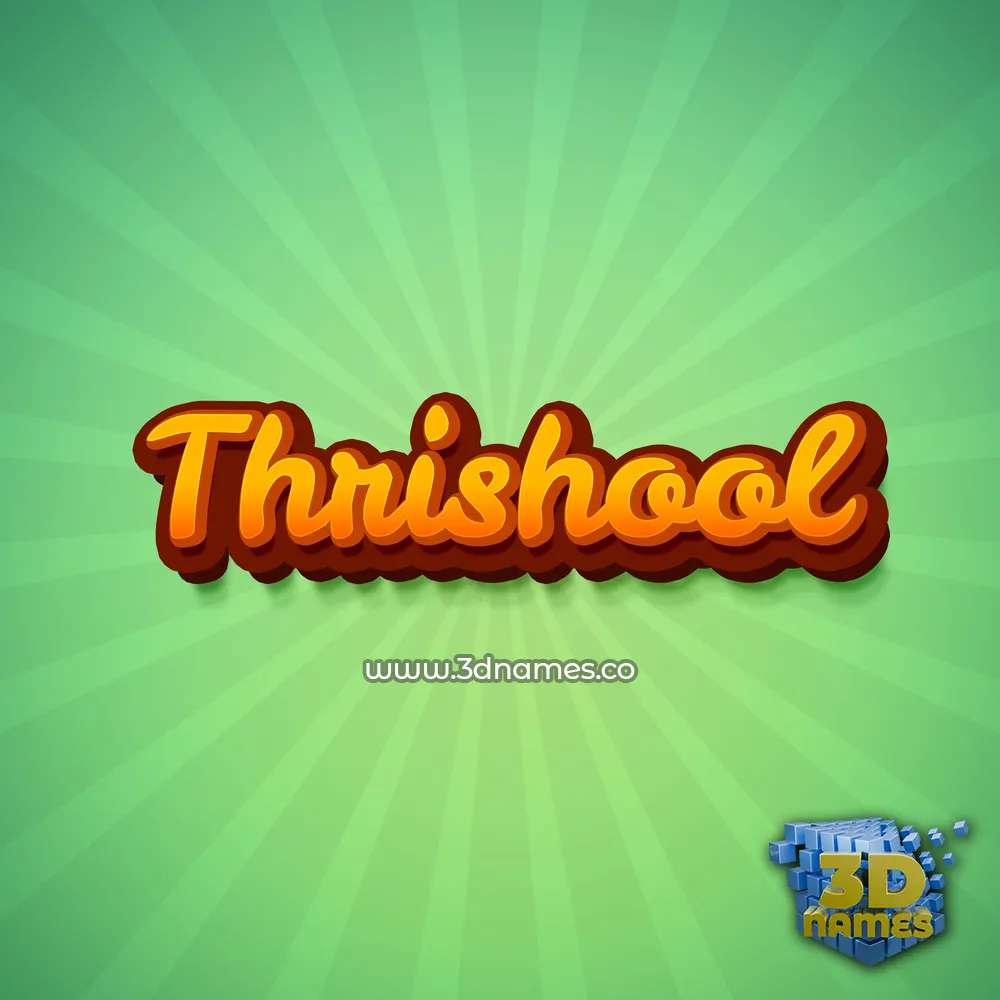 thrishool in Green Rays style - 3D name wallpaper
