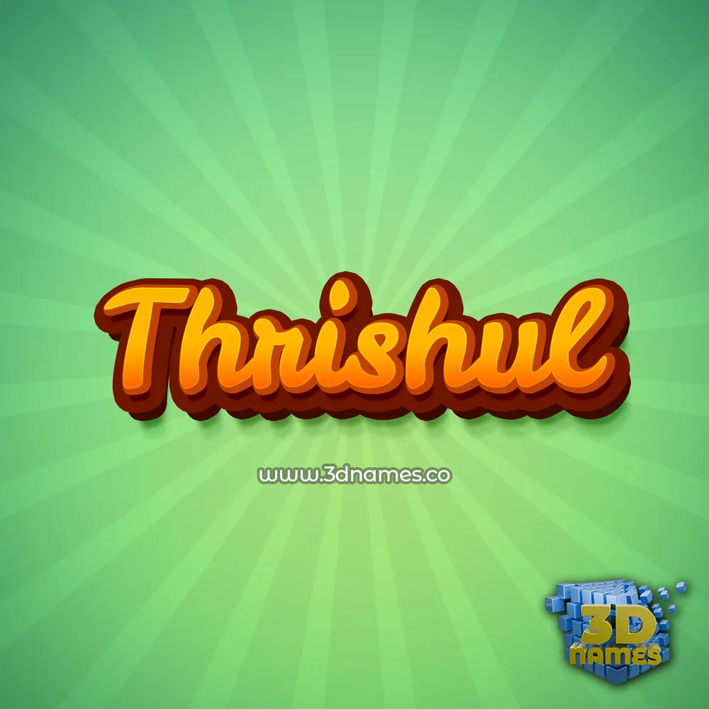 thrishul in Green Rays style - 3D name wallpaper