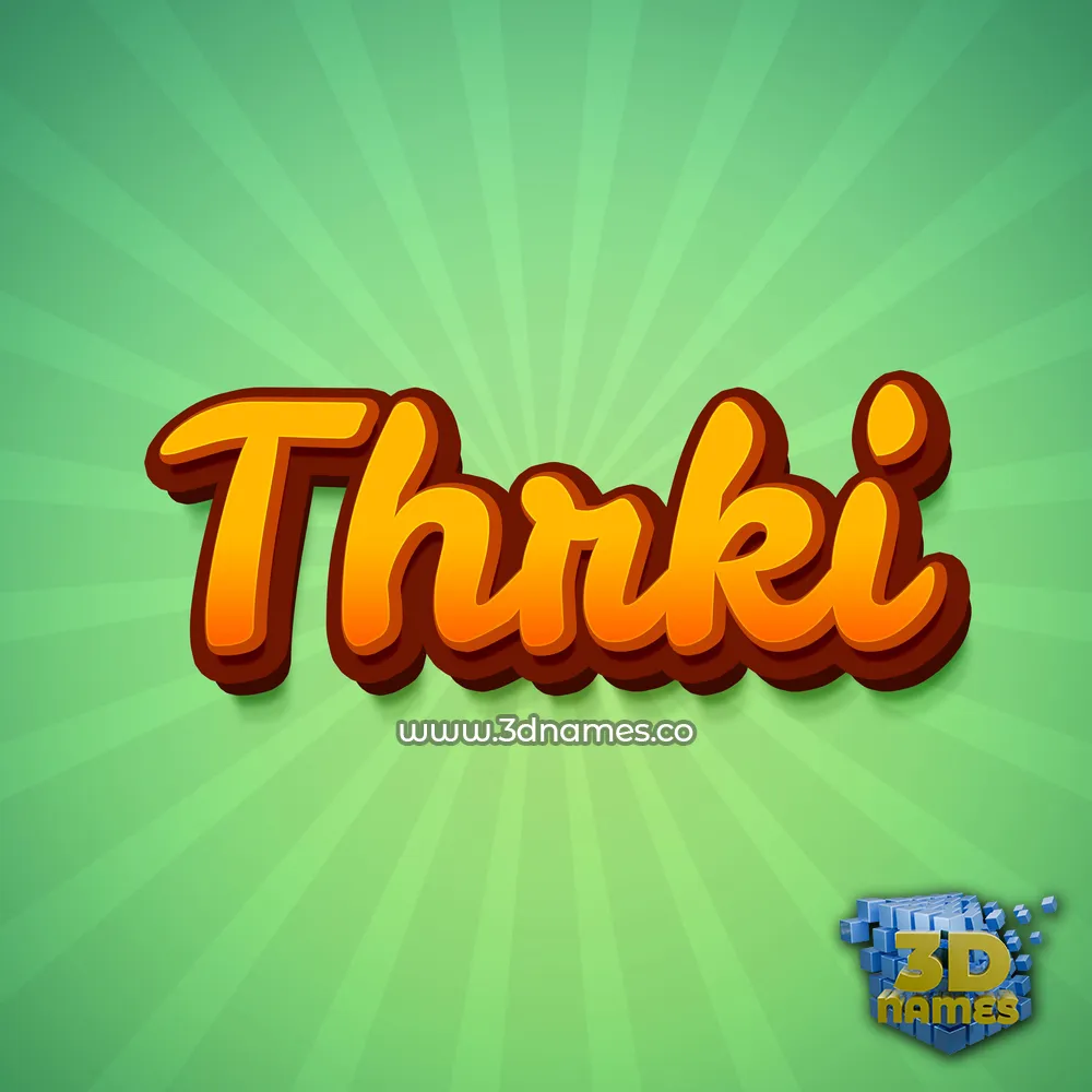 thrki in Green Rays style - 3D name wallpaper