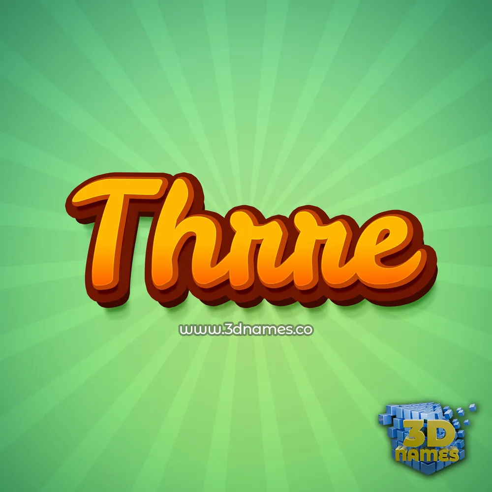 thrre in Green Rays style - 3D name wallpaper