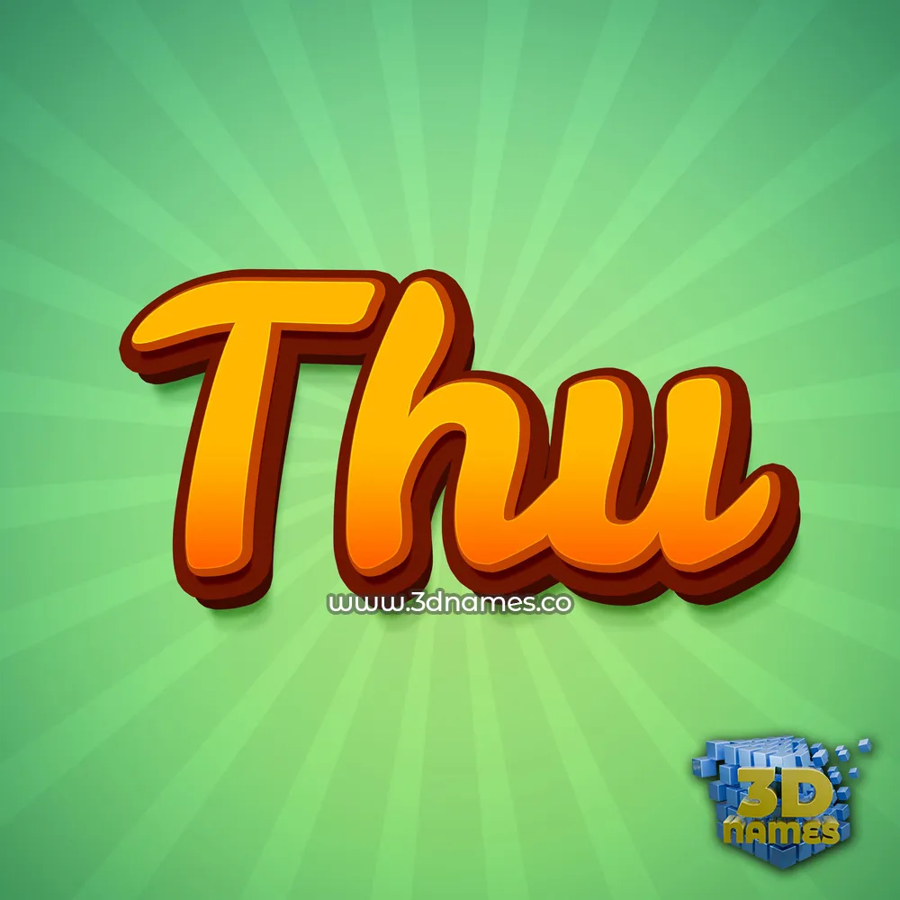 thu in Green Rays style - 3D name wallpaper