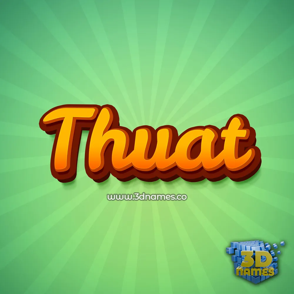 thuat in Green Rays style - 3D name wallpaper