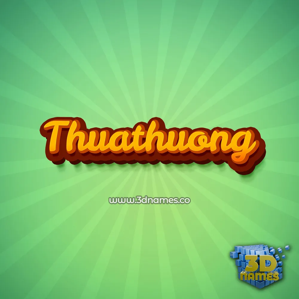 thuathuong in Green Rays style - 3D name wallpaper