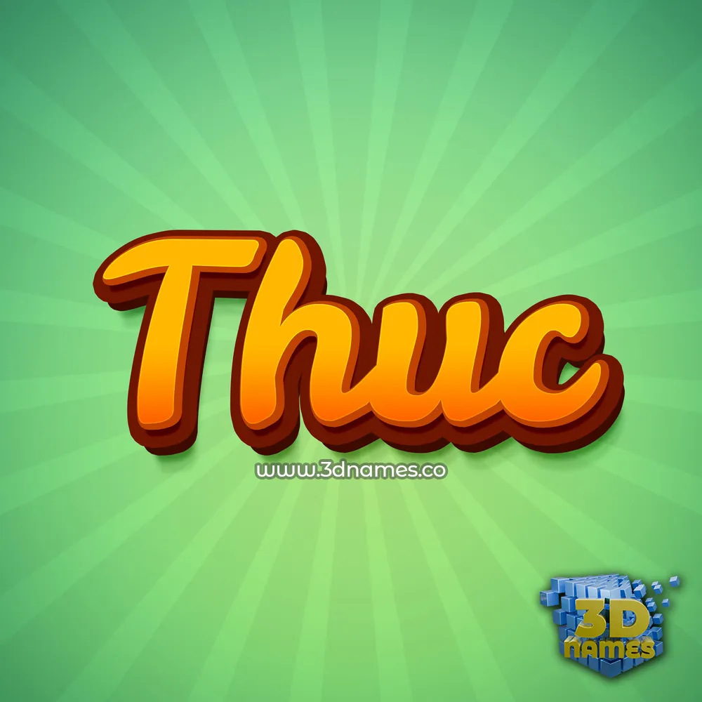 thuc in Green Rays style - 3D name wallpaper