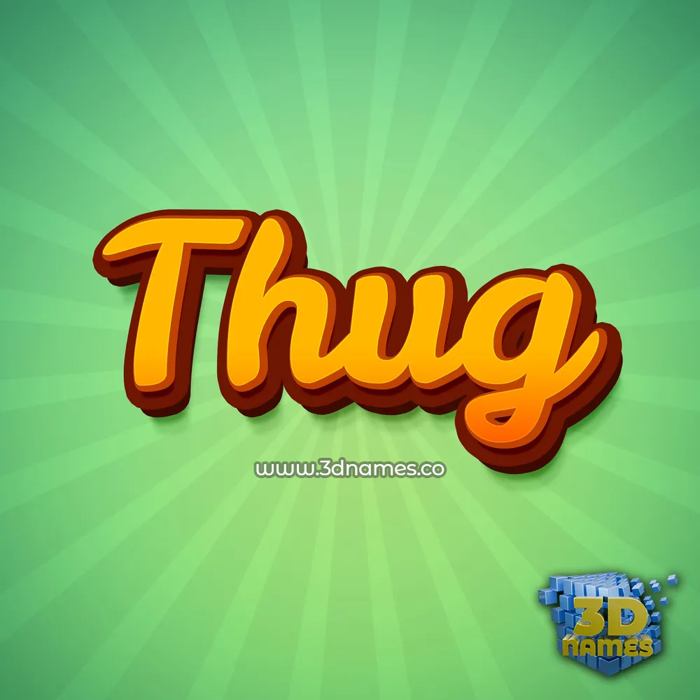 thug in Green Rays style - 3D name wallpaper