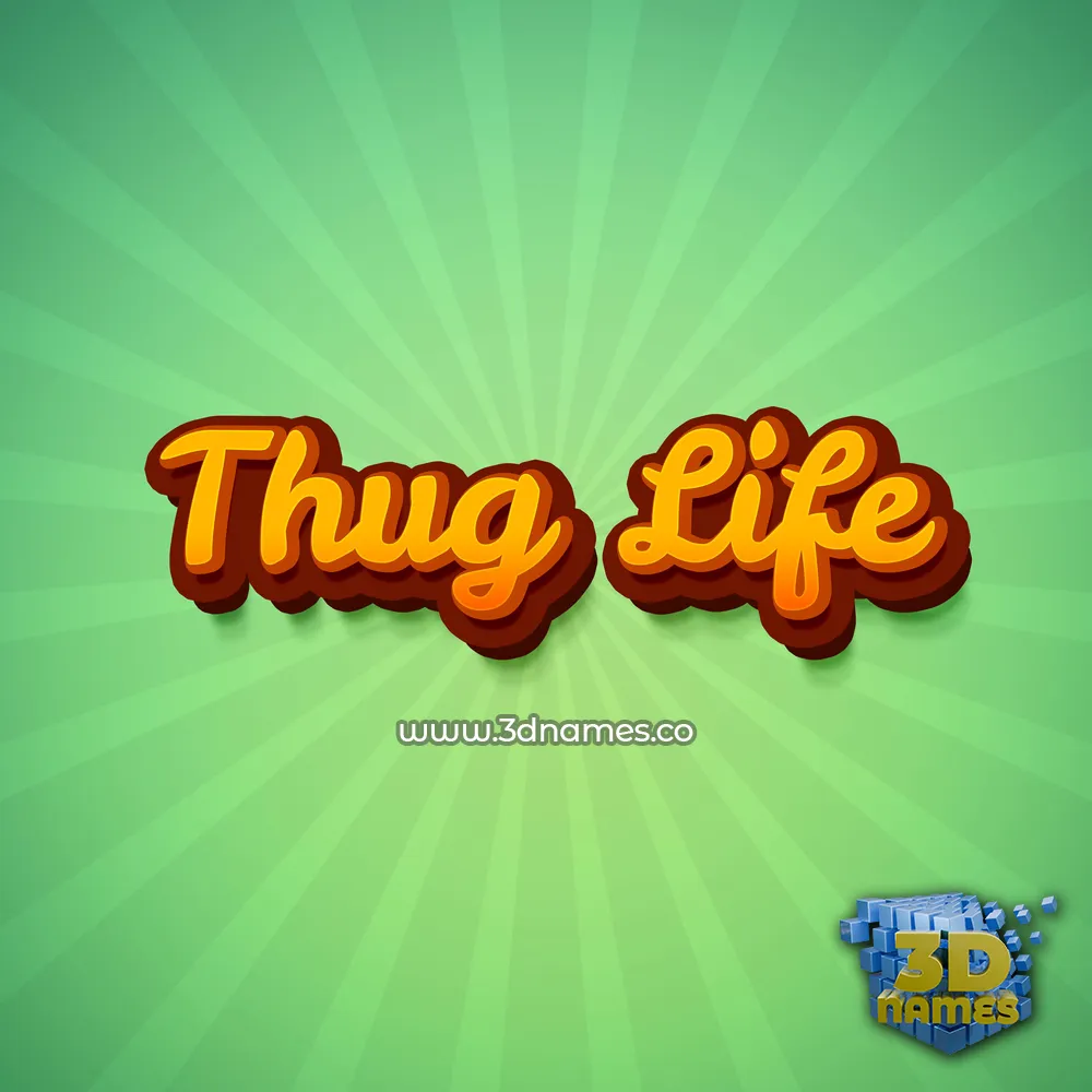 thug life in Green Rays style - 3D name wallpaper