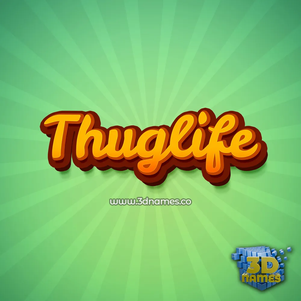 thuglife in Green Rays style - 3D name wallpaper