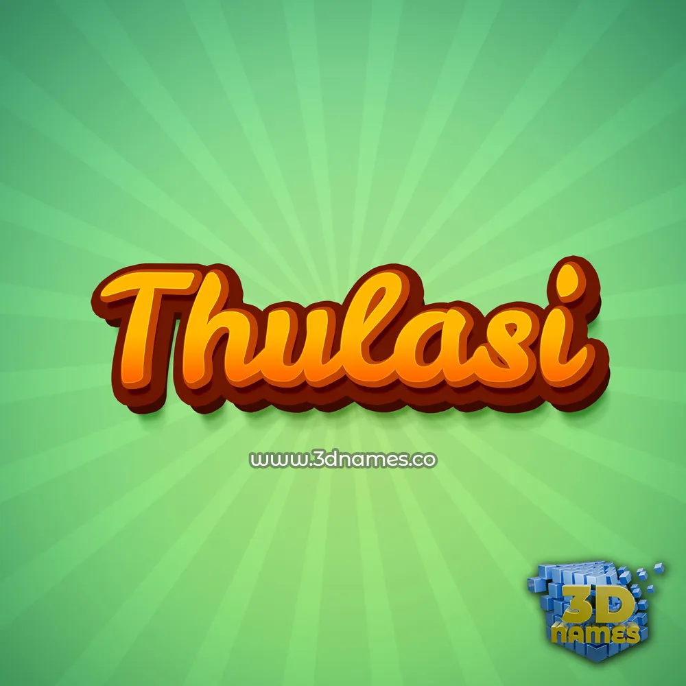 thulasi in Green Rays style - 3D name wallpaper