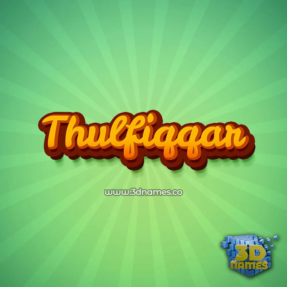 thulfiqqar in Green Rays style - 3D name wallpaper
