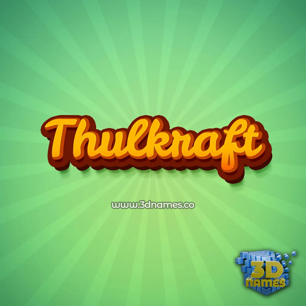 thulkraft in Green Rays style - 3D name wallpaper