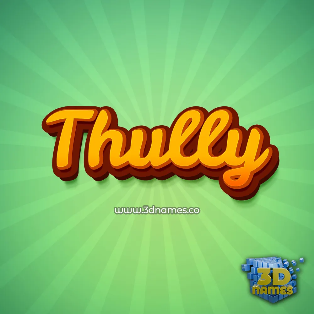 thully in Green Rays style - 3D name wallpaper