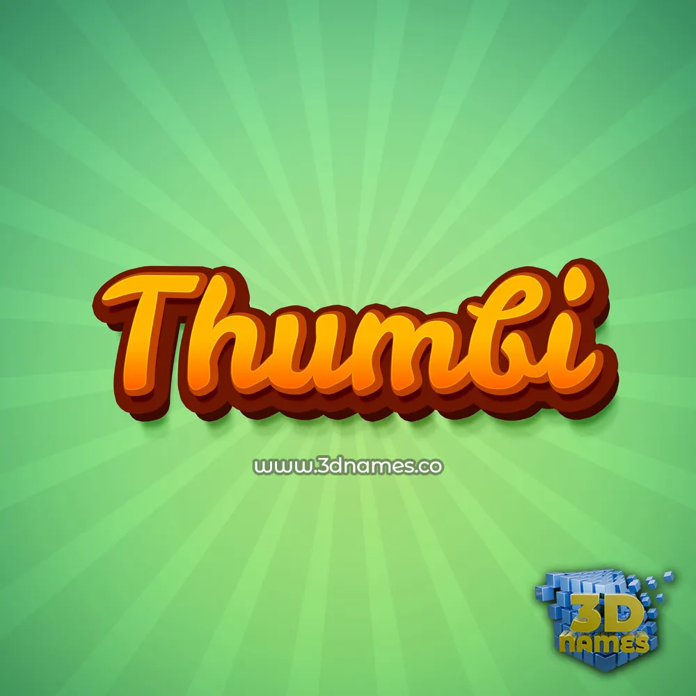 thumbi in Green Rays style - 3D name wallpaper