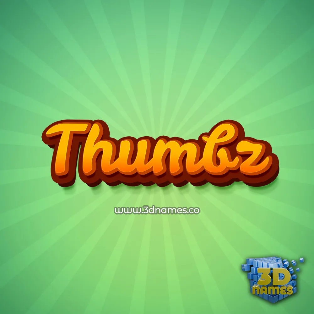 thumbz in Green Rays style - 3D name wallpaper