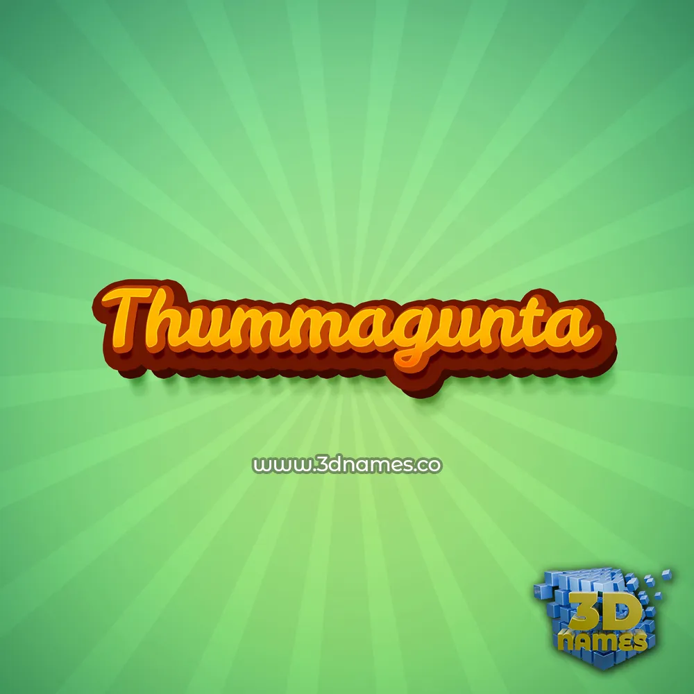 thummagunta in Green Rays style - 3D name wallpaper