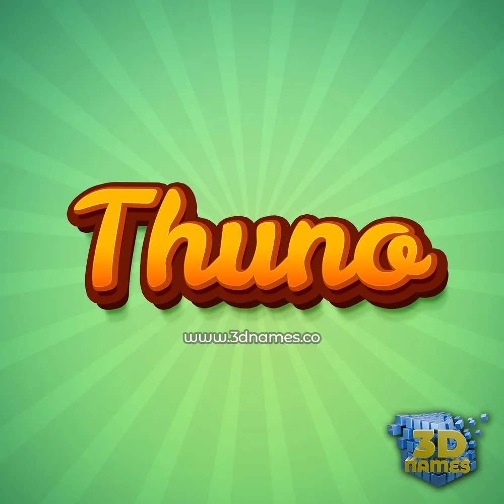 thuno in Green Rays style - 3D name wallpaper