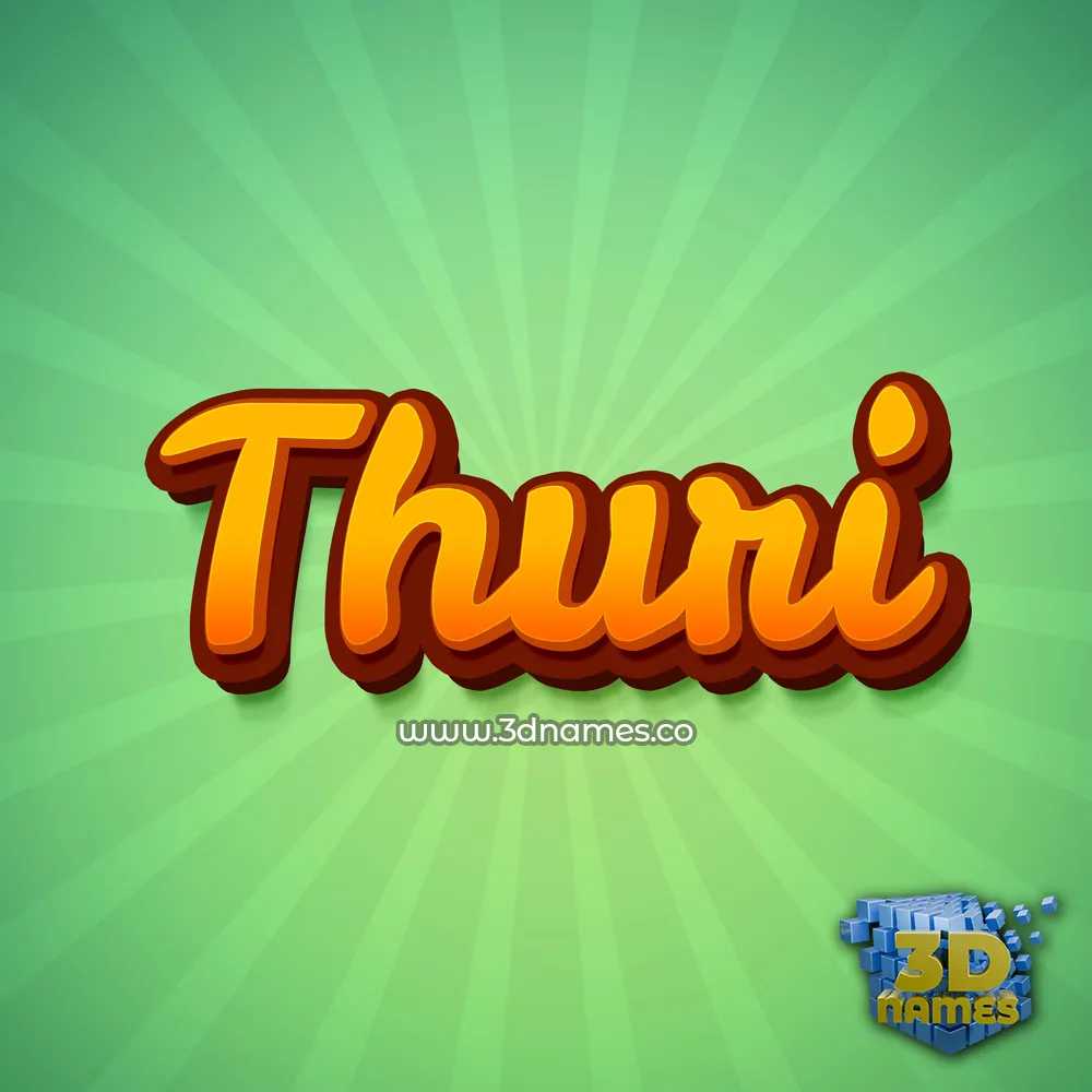 thuri in Green Rays style - 3D name wallpaper