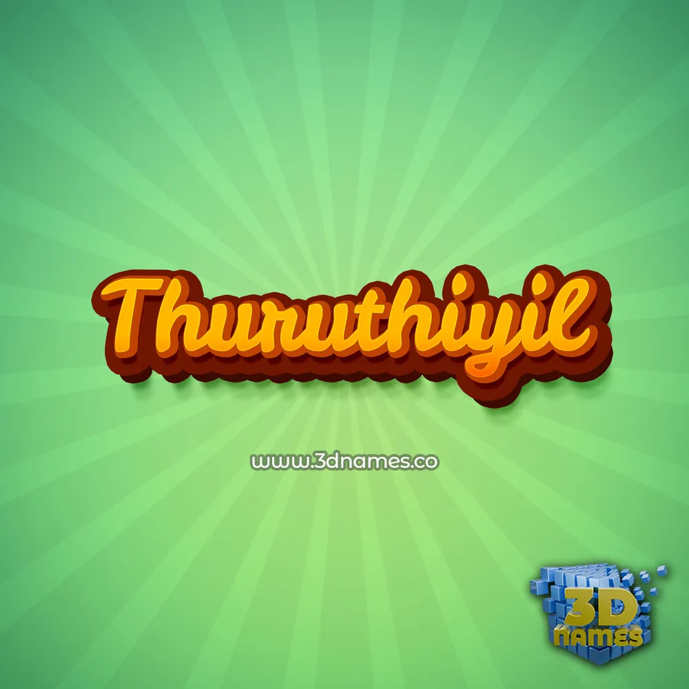 thuruthiyil in Green Rays style - 3D name wallpaper