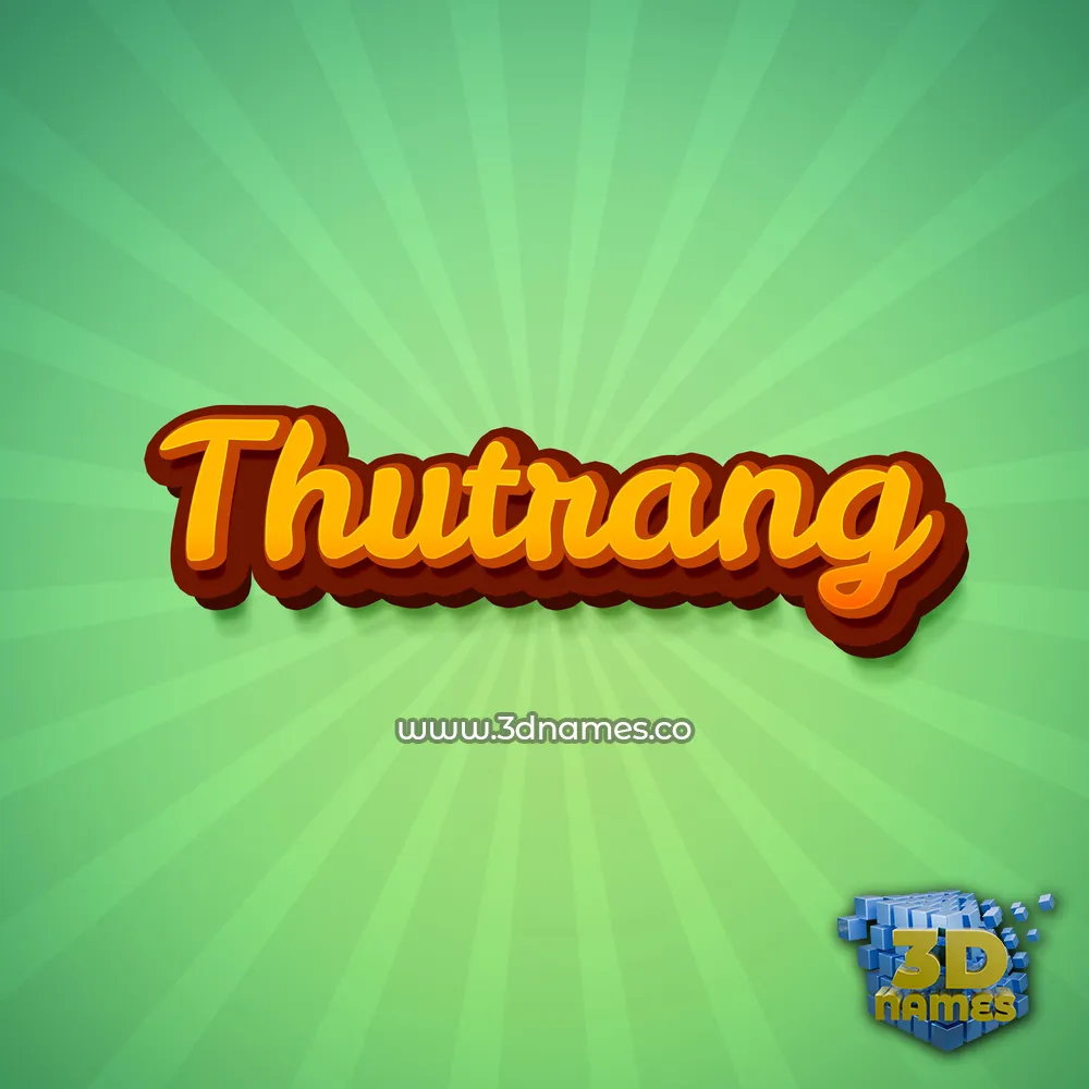 thutrang in Green Rays style - 3D name wallpaper