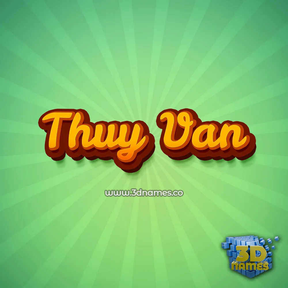 thuy van in Green Rays style - 3D name wallpaper