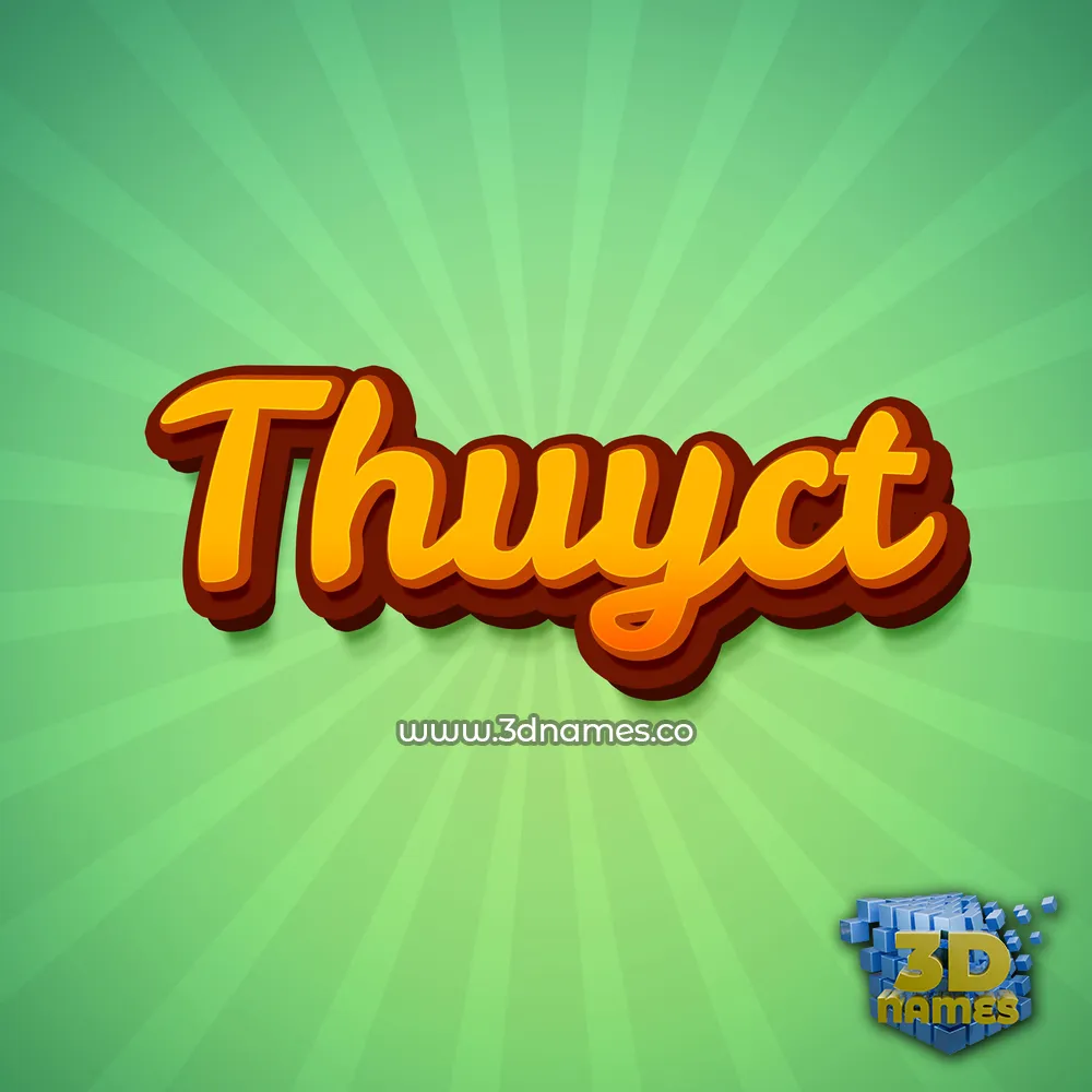 thuyct in Green Rays style - 3D name wallpaper