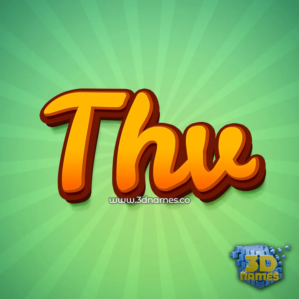 thv in Green Rays style - 3D name wallpaper