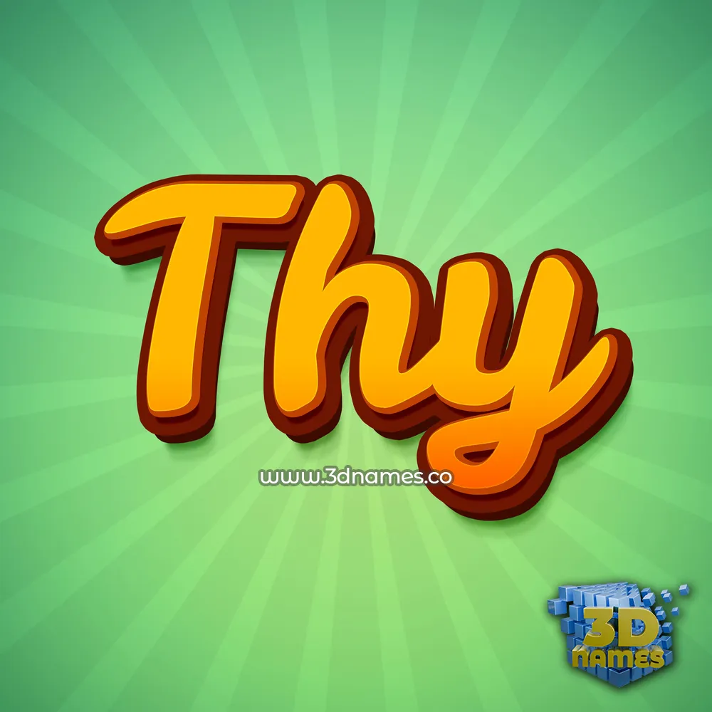 thy in Green Rays style - 3D name wallpaper