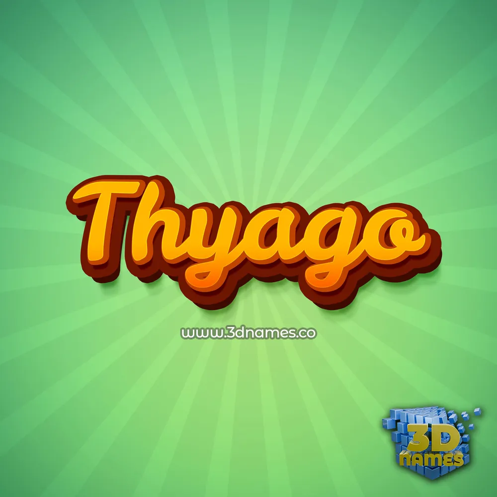 thyago in Green Rays style - 3D name wallpaper