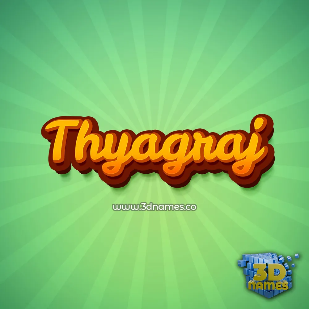 thyagraj in Green Rays style - 3D name wallpaper