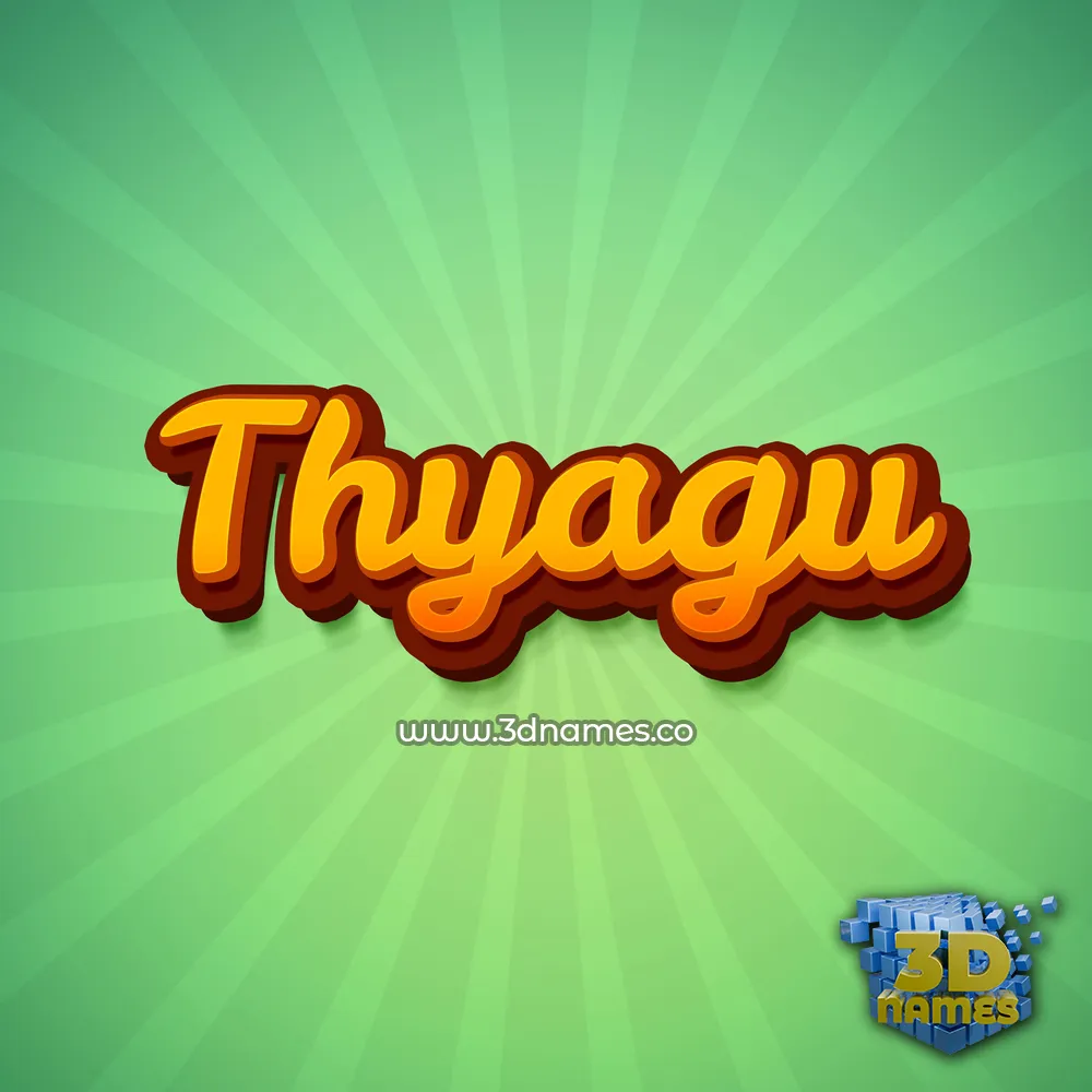 thyagu in Green Rays style - 3D name wallpaper