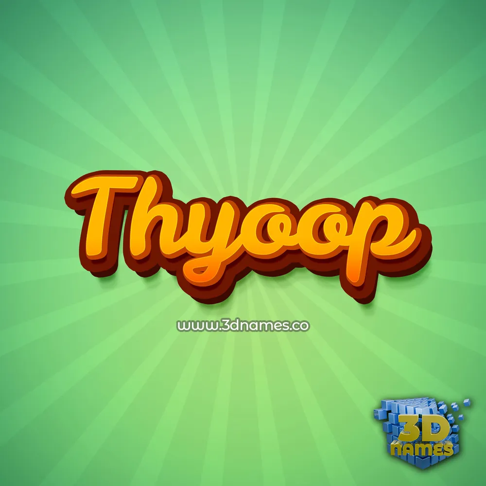 thyoop in Green Rays style - 3D name wallpaper
