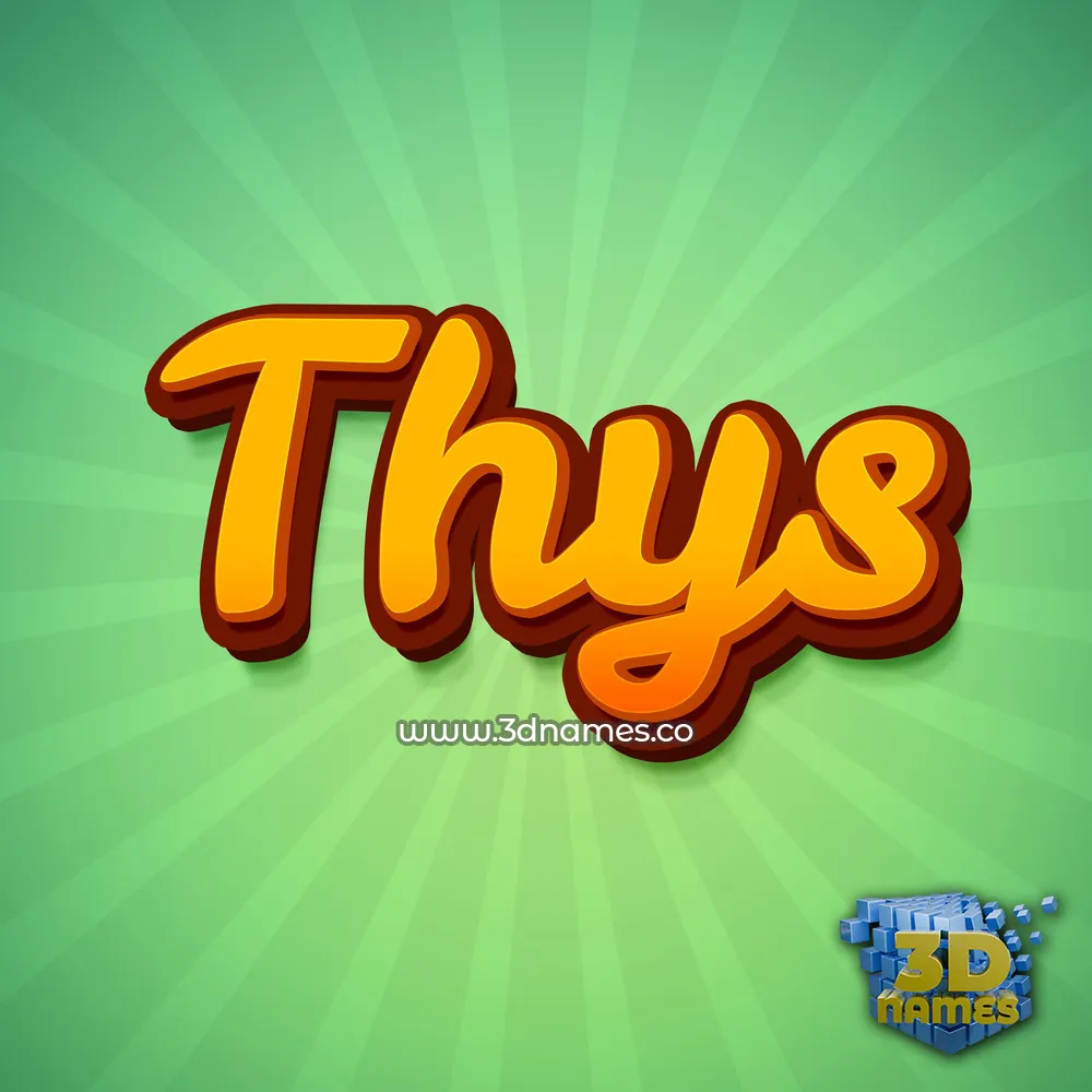 thys in Green Rays style - 3D name wallpaper