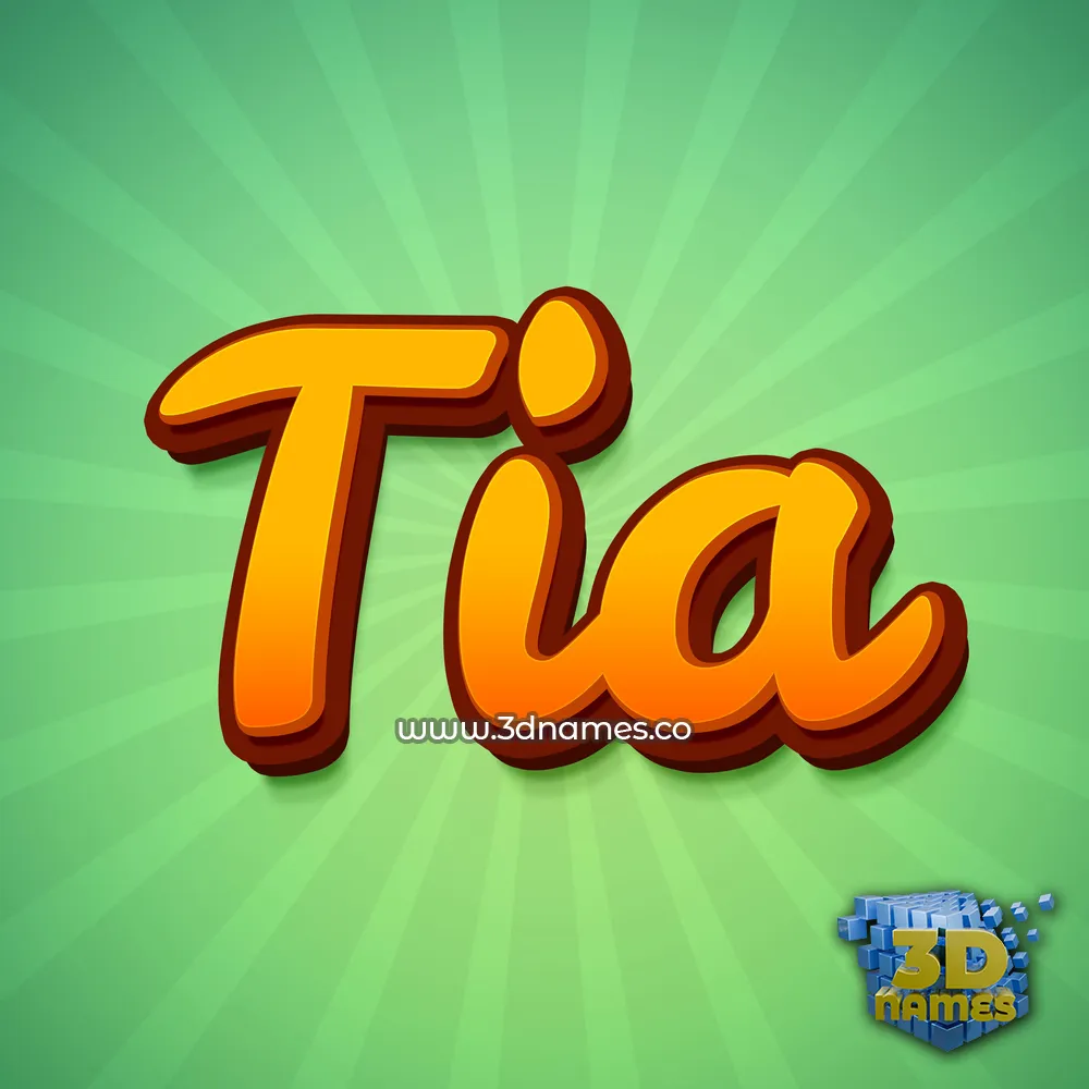 tia in Green Rays style - 3D name wallpaper