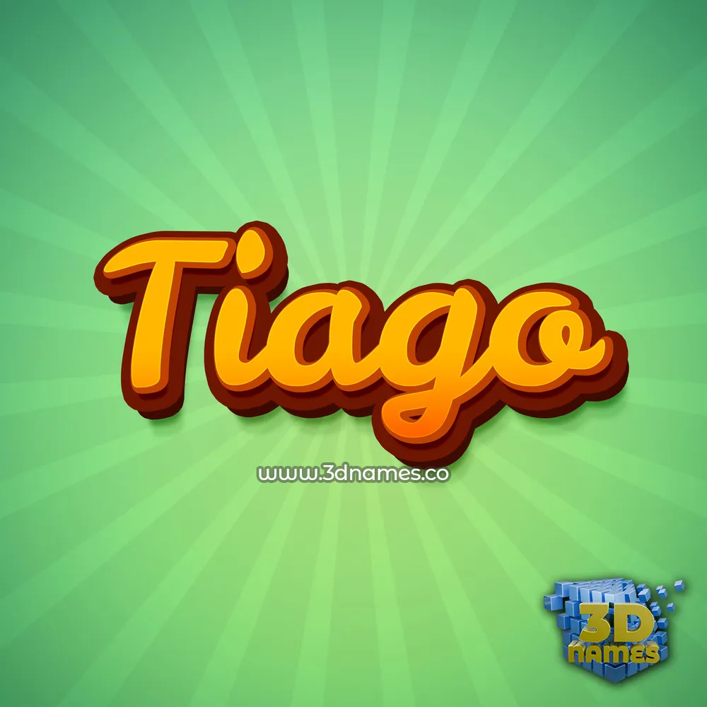 tiago in Green Rays style - 3D name wallpaper