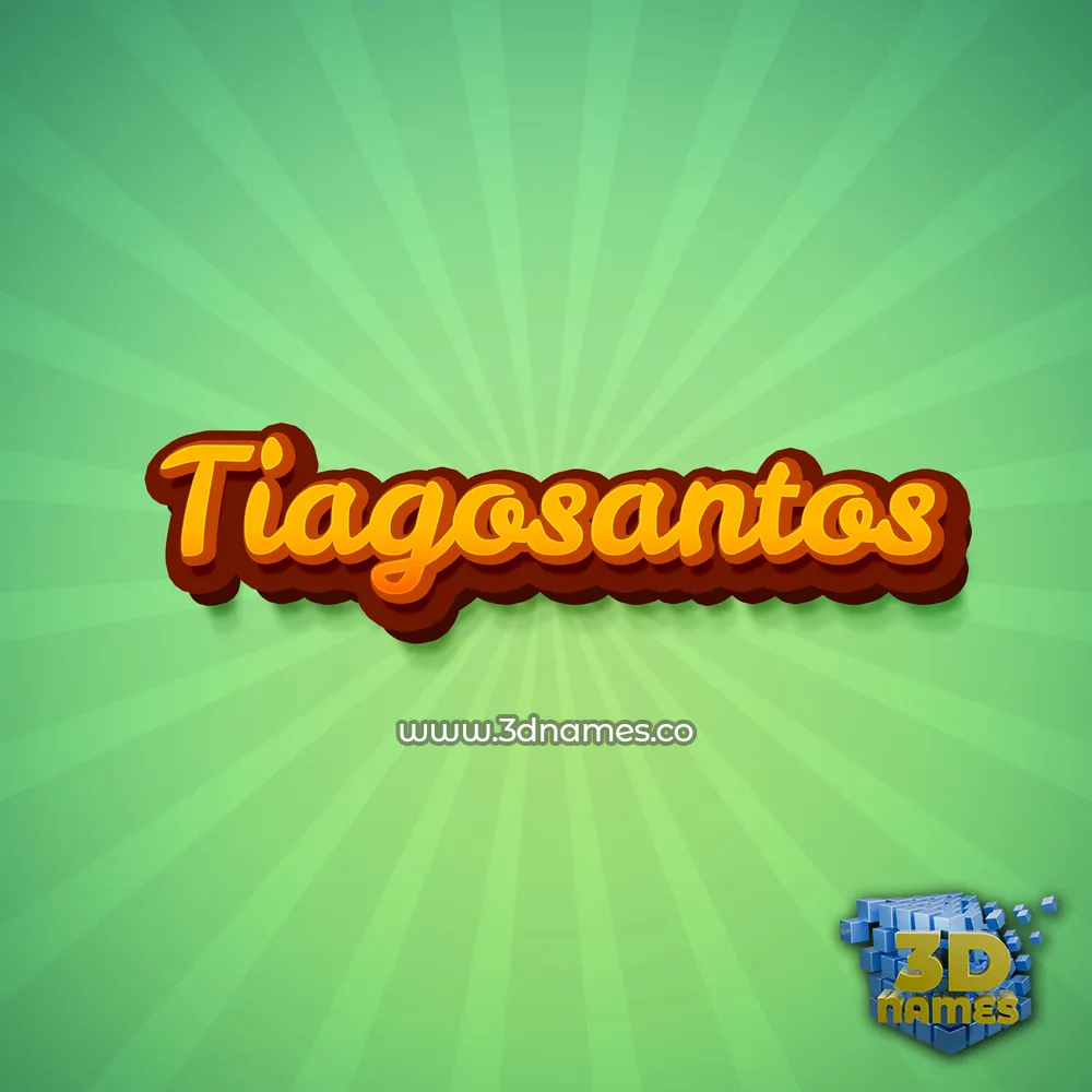 tiagosantos in Green Rays style - 3D name wallpaper