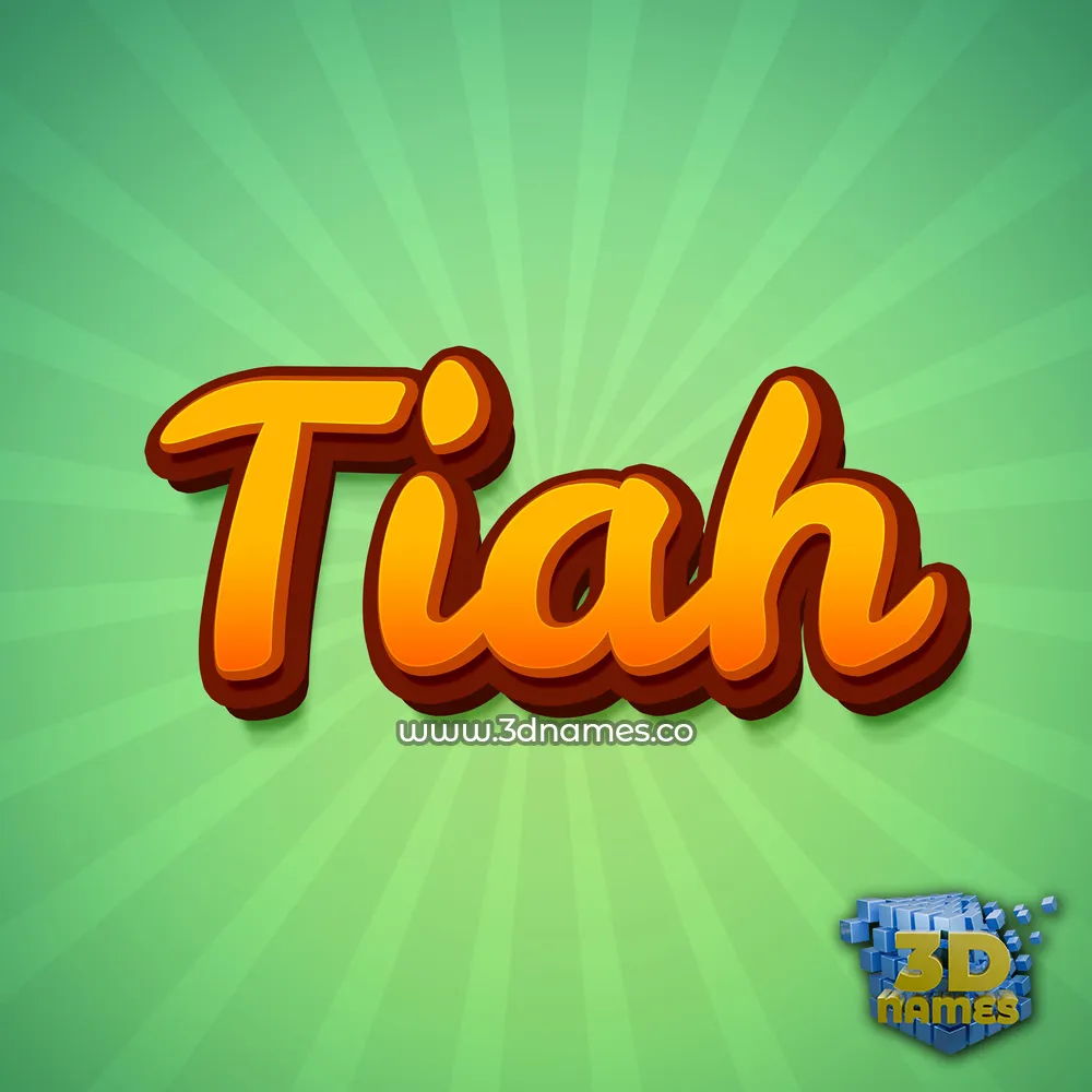 tiah in Green Rays style - 3D name wallpaper