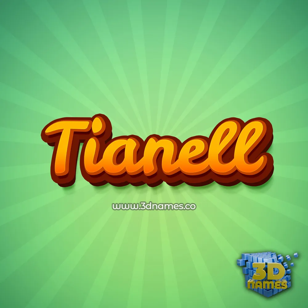 tianell in Green Rays style - 3D name wallpaper